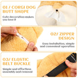 2PCS Cute Dog-Shaped Tissue Box - Plush Tissue Holder for Car and Home Use - Top-Down View
