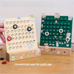 Red DIY Ring Perpetual Calendar - Creative Acrylic Desktop Calendar with Adjustable Rings