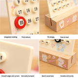 Blue DIY Ring Perpetual Calendar - Creative Acrylic Desktop Calendar with Adjustable Rings - Top-Down View