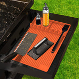 Grey Silicone BBQ Grilling Mat - Heat Resistant Side Rack Protector for Grills and Baking Trays - Front View