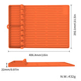 Grey Silicone BBQ Grilling Mat - Heat Resistant Side Rack Protector for Grills and Baking Trays - Top-Down View
