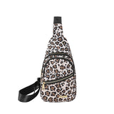 Leopard Print Women's Quilted Sling Bag - Stylish Crossbody Shoulder Backpack