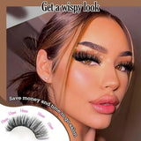 3 PCS DIY Lash Clusters Kit - 100D Fluffy & Thick False Eyelashes with Adhesive and Tools - Front View