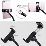 Flexible LED Ring Light with Phone Holder - Adjustable Brightness & Clip Base - Side View