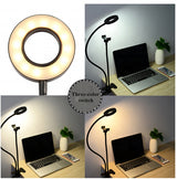 Flexible LED Ring Light with Phone Holder - Adjustable Brightness & Clip Base - Top-Down View