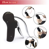 Black Ergonomic Lever-Action Corkscrew Wine Opener with Foil Cutter - Side View