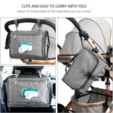 Grey Portable Baby Diaper Changing Pad with Storage Pockets - Travel Essentials for Parents - Top-Down View
