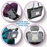 Grey Portable Baby Diaper Changing Pad with Storage Pockets - Travel Essentials for Parents - 45-Degree Angle