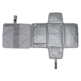 Grey Portable Baby Diaper Changing Pad with Storage Pockets - Travel Essentials for Parents - Rear View