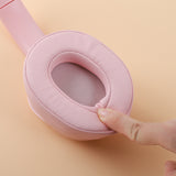 Pink Wireless Over-Ear Headphones - Bluetooth 5.0, Long Battery Life - Front View