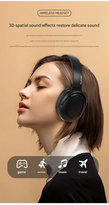 Pink Wireless Over-Ear Headphones - Bluetooth 5.0, Long Battery Life - Side View