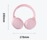 Pink Wireless Over-Ear Headphones - Bluetooth 5.0, Long Battery Life - Top-Down View