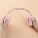 Pink Wireless Over-Ear Headphones - Bluetooth 5.0, Long Battery Life - 45-Degree Angle