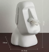 Orange Creative Moai Tissue Holder - Fun and Unique Decorative Dispenser - Front View