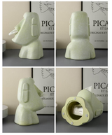 Black Creative Moai Tissue Holder - Fun and Unique Decorative Dispenser - Front View