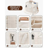 White Multi-Functional Canvas Tote Bag with Adjustable Strap - Spacious and Durable - Top-Down View