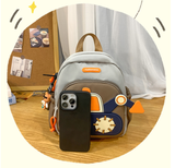 Black Kids' Cartoon Backpack - Adorable Excavator Design with Spacious Compartments - Front View