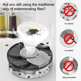 Black Electric Rotating Fly Trap - 360 Degree Efficient Insect Catcher for Indoor Use - Front View