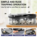 Black Electric Rotating Fly Trap - 360 Degree Efficient Insect Catcher for Indoor Use - Side View