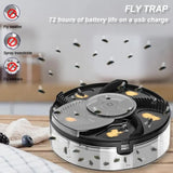 Black Electric Rotating Fly Trap - 360 Degree Efficient Insect Catcher for Indoor Use - 45-Degree Angle