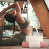 Apricot Yoga Mat Tote Bag - Multi-Purpose Gym Bag with Yoga Mat Holder - Top-Down View