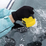 Yellow Rechargeable Electric Ice Scraper - Handheld Windshield Defroster - Side View