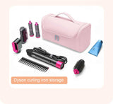 Green Portable Hair Styling Tool Organizer - Travel Storage Bag with Compartments - Side View