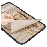 Black Travel Jewelry Organizer - Compact Roll-Up Storage Bag with Multiple Compartments - Side View