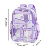 Pink Clear Transparent Backpack - Stylish PVC School Bag with Multiple Pockets - Front View