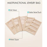 Portable Jewelry Organizer Inserts – Clear Zippered Pouch Set for Accessories - Side View