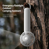 Blue Mini Handheld Rechargeable Fan - Portable USB-Powered Cooling with Keyring - Front View