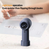 White Portable Mini Bladeless Fan - Rechargeable Handheld Fan with LED Display - Side View