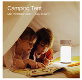 Yellow-brown Rechargeable Portable Camping Lantern - Lightweight LED Tent Light with Handle - Side View
