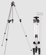Champagne Lightweight Adjustable Aluminum Camera Tripod with Carry Bag - Professional Photography Stand - 45-Degree Angle