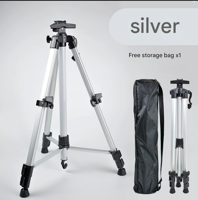 Silver Portable Folding Artist Tripod Easel - Adjustable Stand for Sketching & Painting (Collapses to 54cm)