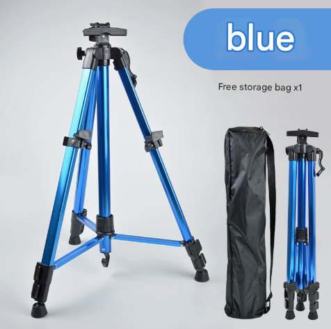 Blue Portable Folding Artist Tripod Easel - Adjustable Stand for Sketching & Painting (Collapses to 54cm)
