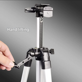 Green Lightweight Adjustable Aluminum Camera Tripod with Carry Bag - Professional Photography Stand - Side View