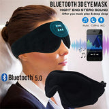 Black 3D Contoured Bluetooth Sleep Eye Mask - Ultra Soft Wireless Music Mask for Travel, Meditation, and Sleep - Rear View