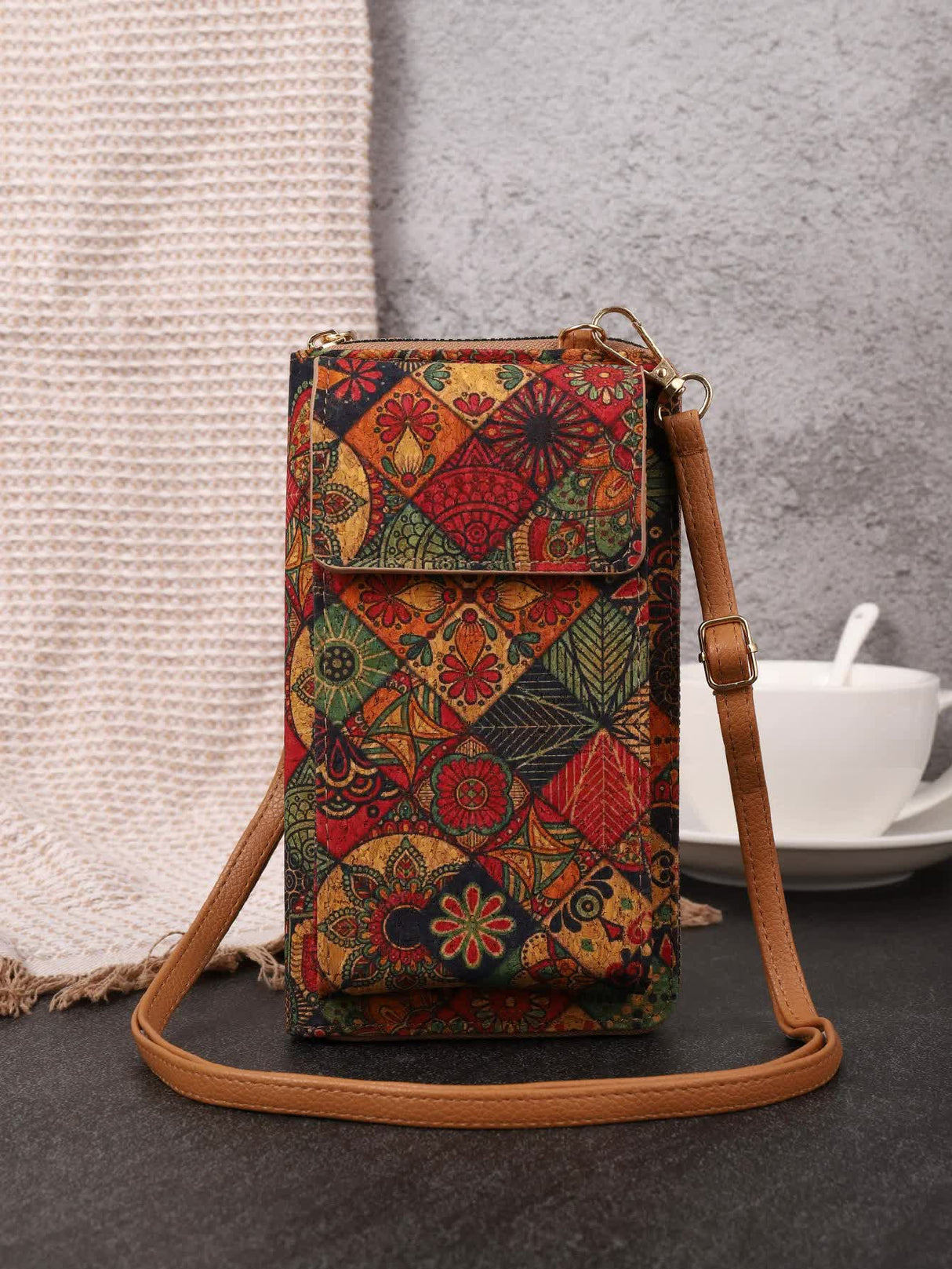 F Elegance Vintage Bohemian Style Wallet with Multi-Compartment Design - Large Capacity Zipper Clutch for Women