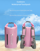 Green 10L Multifunctional Waterproof Dry Bag Backpack - Roll-Top Outdoor Bag for Water Sports and Travel - Front View