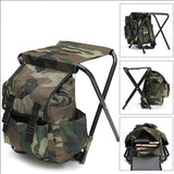 Camouflage Foldable Backpack with Built-in Chair ??Multi-Functional Outdoor Camping Stool Bag