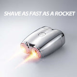 Orange Portable Twin-Head Electric Shaver - Compact Rechargeable Razor for Men - Top-Down View
