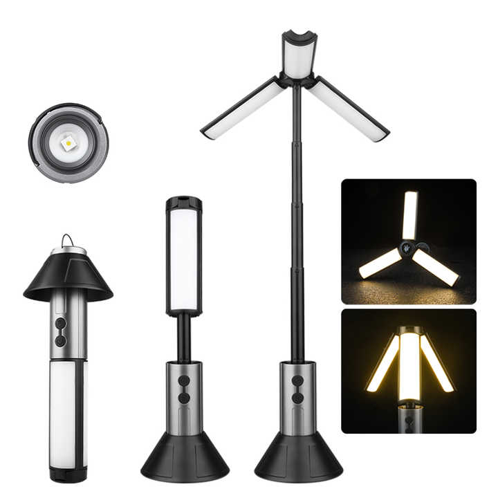 Multifunctional Telescopic Camping Lantern ??Portable LED Light with Adjustable Height and USB-C Charging (Up to 51.8 cm)