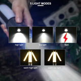 Multifunctional Telescopic Camping Lantern – Portable LED Light with Adjustable Height and USB-C Charging (Up to 51.8 cm) - Top-Down View