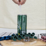 Green Reusable Silicone Ice Stick Mold - 10-Piece Set for Drinks and Bottles (6 x 1.2 cm per Stick) - Top-Down View