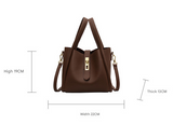 Coffee Brown Elegant Leather Shoulder Bag - Compact Handbag with Adjustable Strap