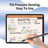 White Stylus Pen for iPad (2018 & Later) - Tilt Pressure, Magnetic Attachment, LED Battery Indicator, Type-C Rechargeable - Top-Down View