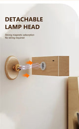 Yellow Touch-Control Dimmable Wooden LED Wall Light - Minimalist Design - Top-Down View