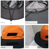 Black Outdoor Waterproof Wide-Brim Rain Hat - Heavy-Duty Rain Protection - 45-Degree Angle