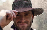 Blue Outdoor Waterproof Wide-Brim Rain Hat - Heavy-Duty Rain Protection - Top-Down View